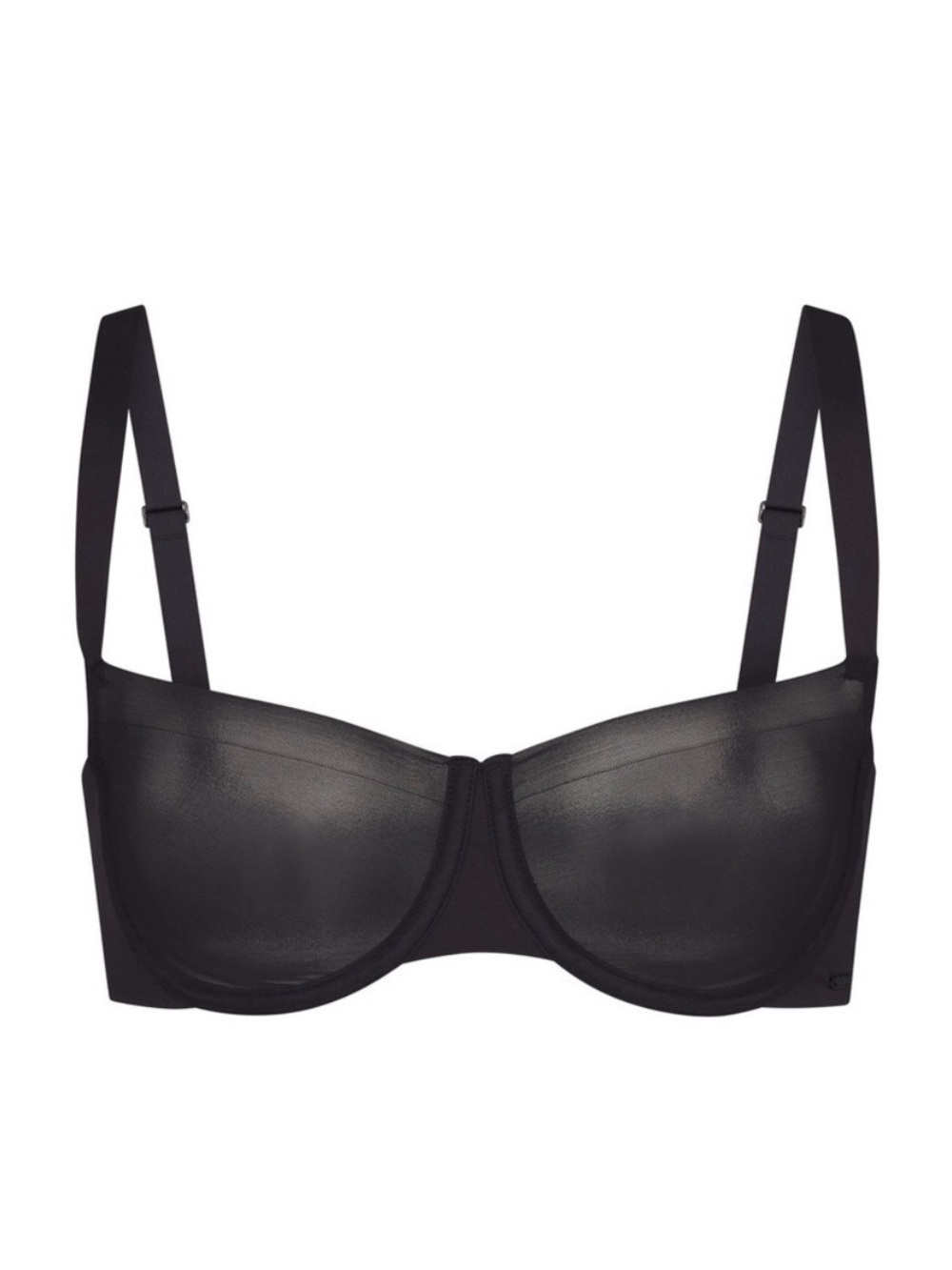 Skims Sheer Black Underwire Balconette Bra